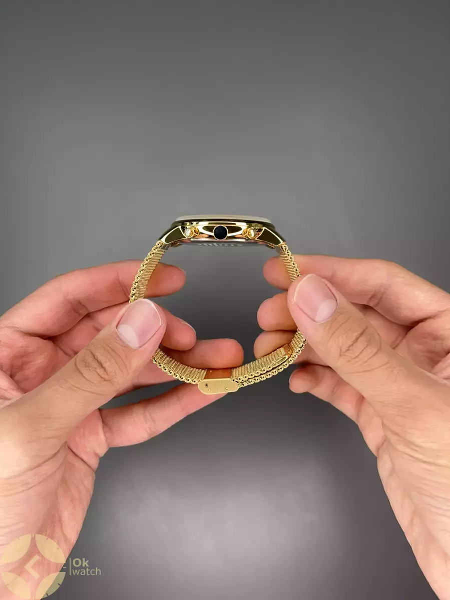 ساعت مچی رادو فول دیت بند حصیری  استیل صفحه طلایی Rado