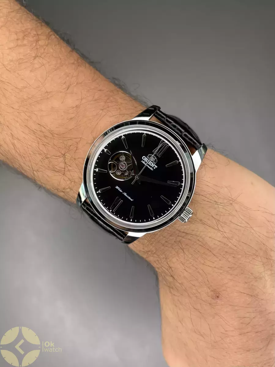 ساعت مچی اورینت اوپن هارت بند چرمی صفحه مشکی Orient