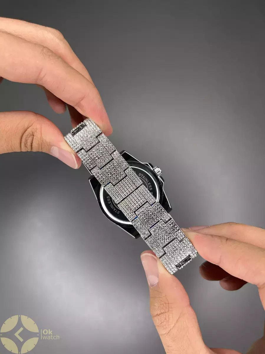ساعت مچی رولکس دیت جاست فول نگین صفحه سرمه ای Rolex Datejust