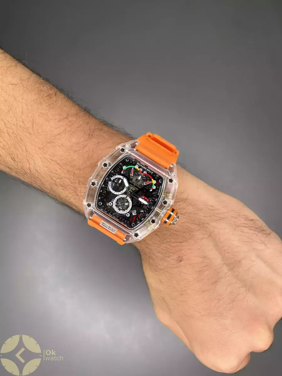 ساعت مچی ریچارد میل کورنوگراف  قاب پلاستیکی نارنجی Richard Mille