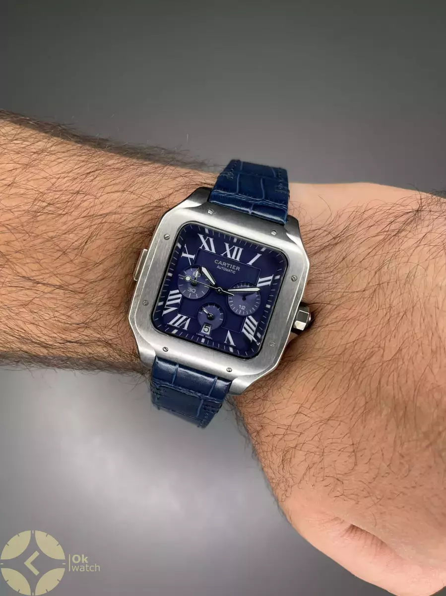 ساعت مچی کارتیه کورنوگراف بند چرمی سرمه ای Cariter
