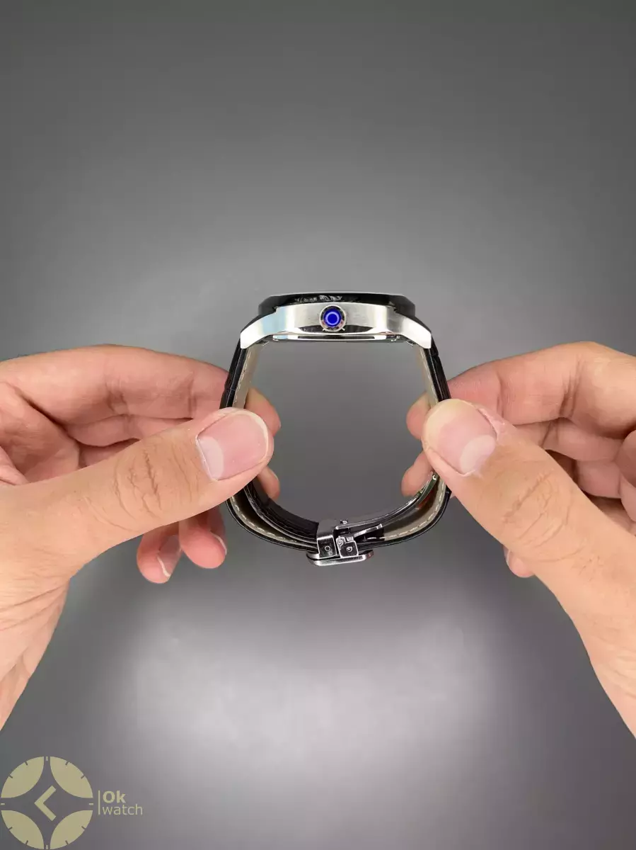 ساعت مچی کارتیه صفحه اسکلتون بند چرمی مشکی Cartier