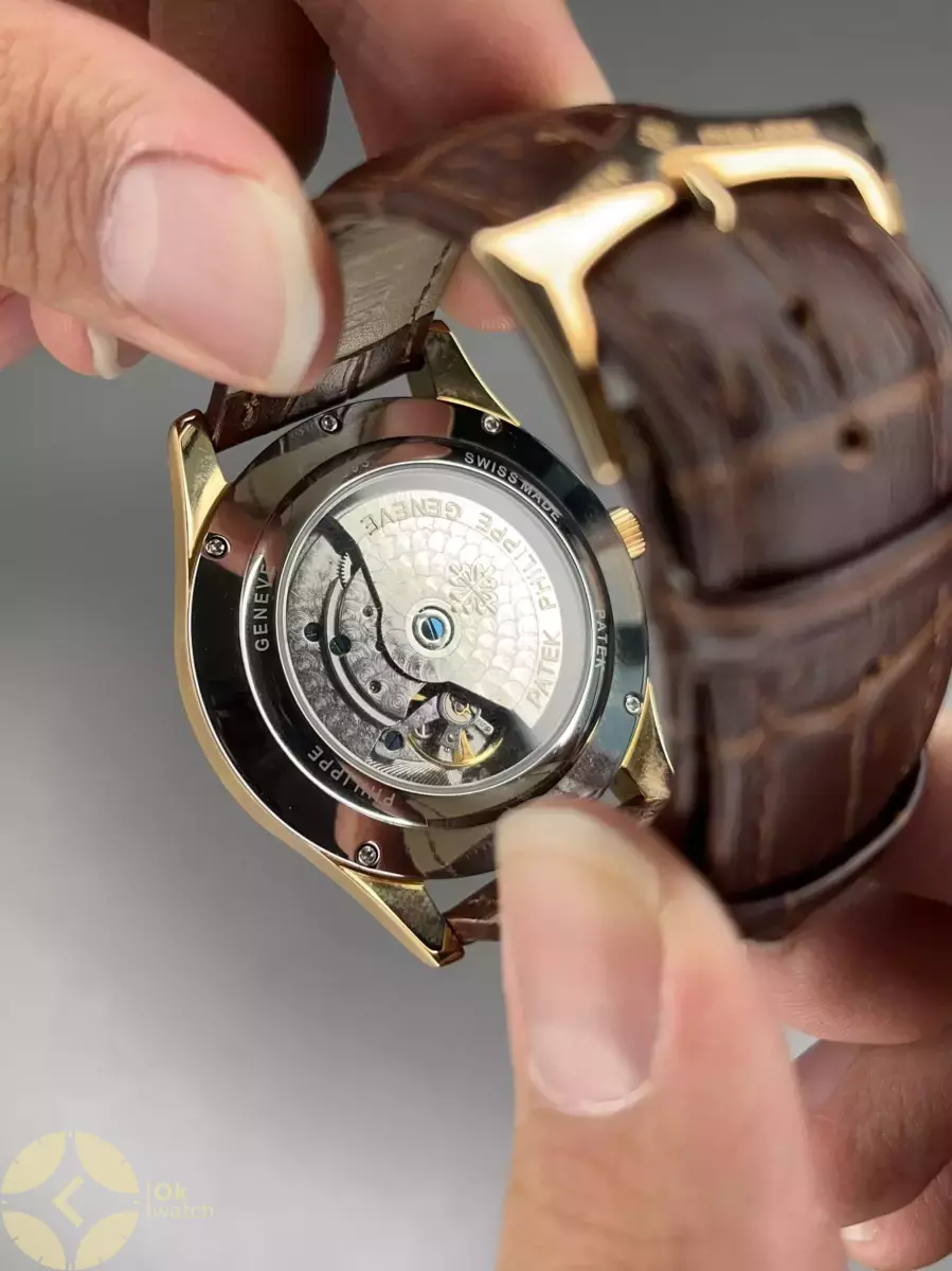 ساعت مچی پتک فیلیپ اتوماتیک قهوه ای صفحه سفید Patek Philippe