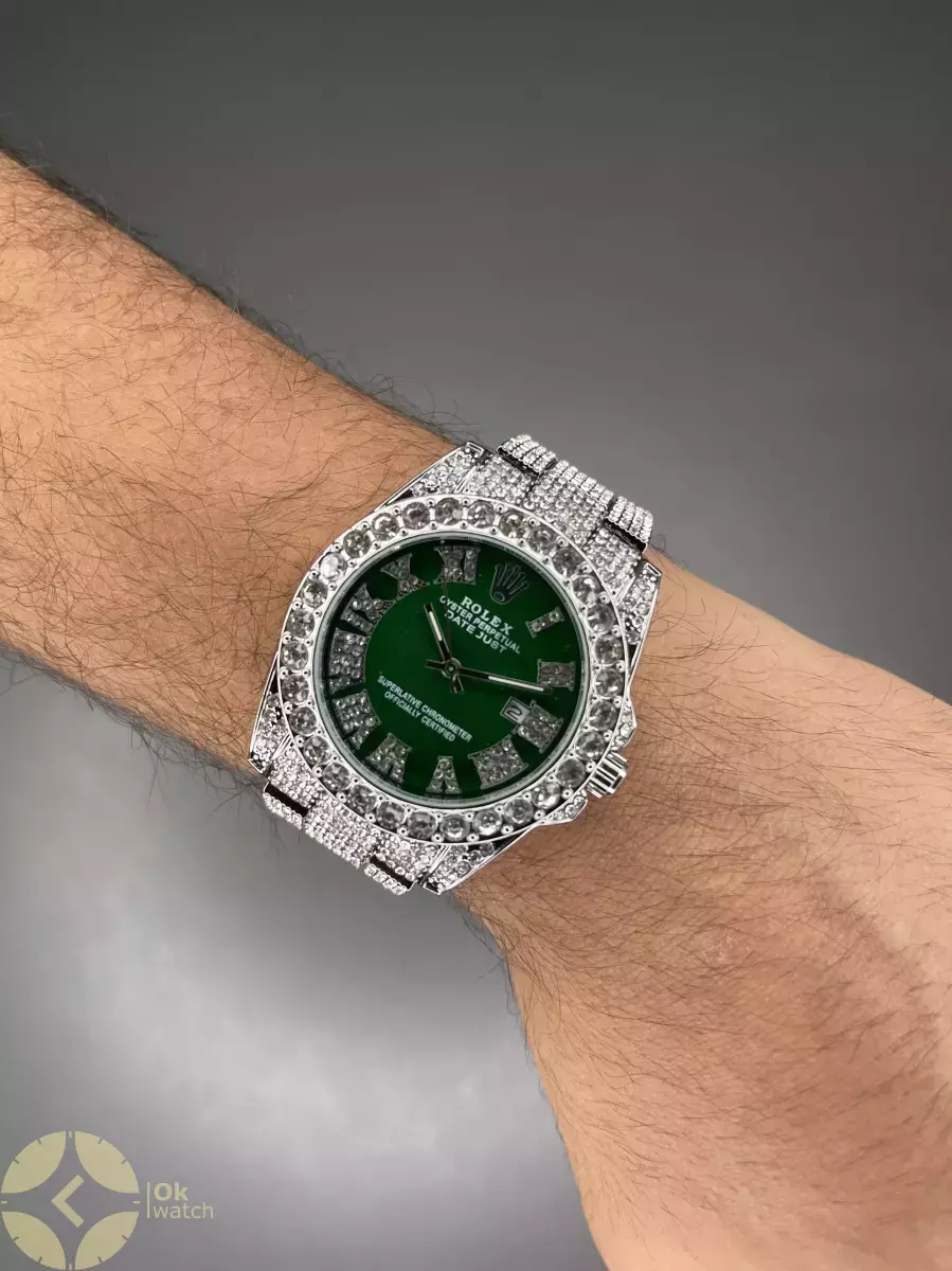 ساعت مچی رولکس دیت جاست فول نگین صفحه سبز Rolex Datejust