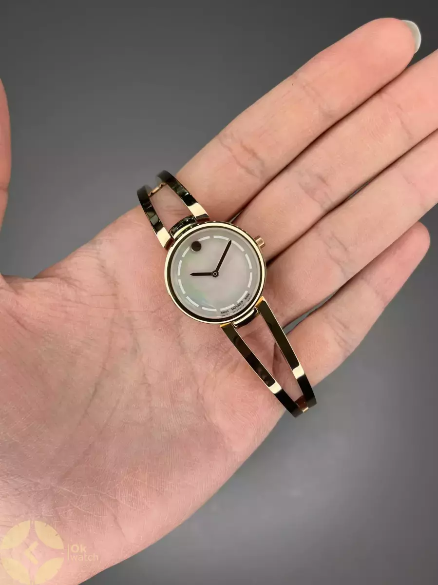 ساعت مچی موادو بند النگویی رزگلد صفحه صدفی Movado