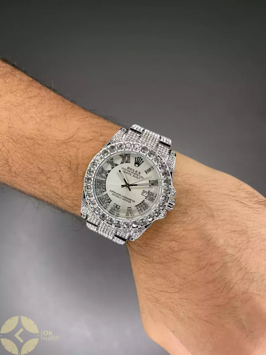ساعت مچی رولکس دیت جاست فول نگین صفحه سفید Rolex Datejust