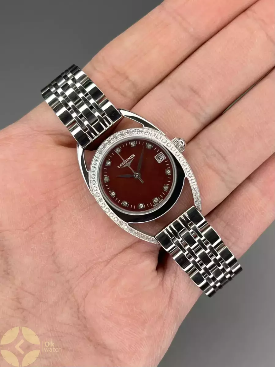 ساعت مچی لونژین بند سیلور صفحه قرمز Longines