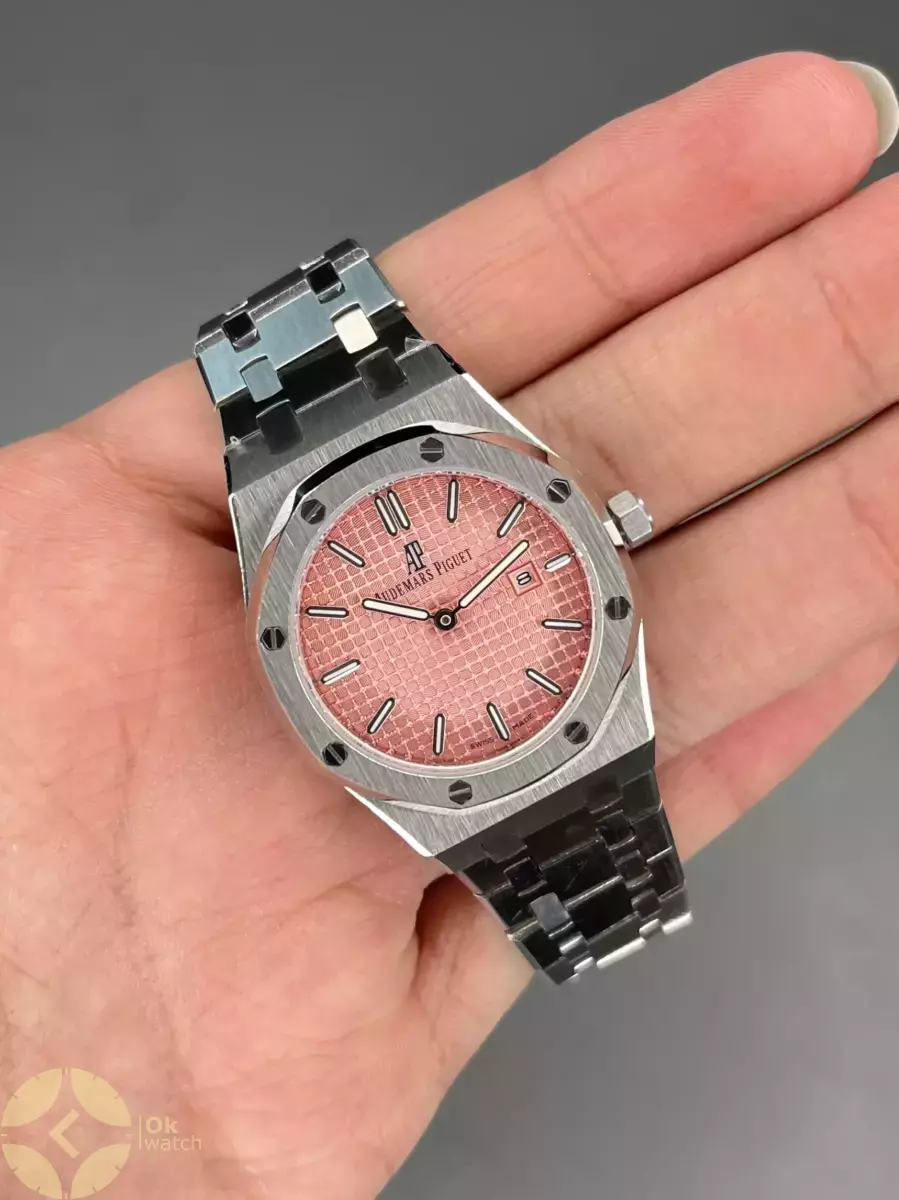 ساعت مچی اودمار پیگه بند سیلور صفحه صورتی Audemars Piguet