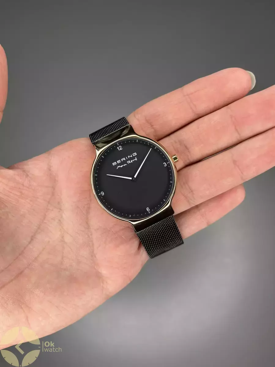 ساعت مچی برینگ بند حصیری مشکی صفحه مشکی Bering