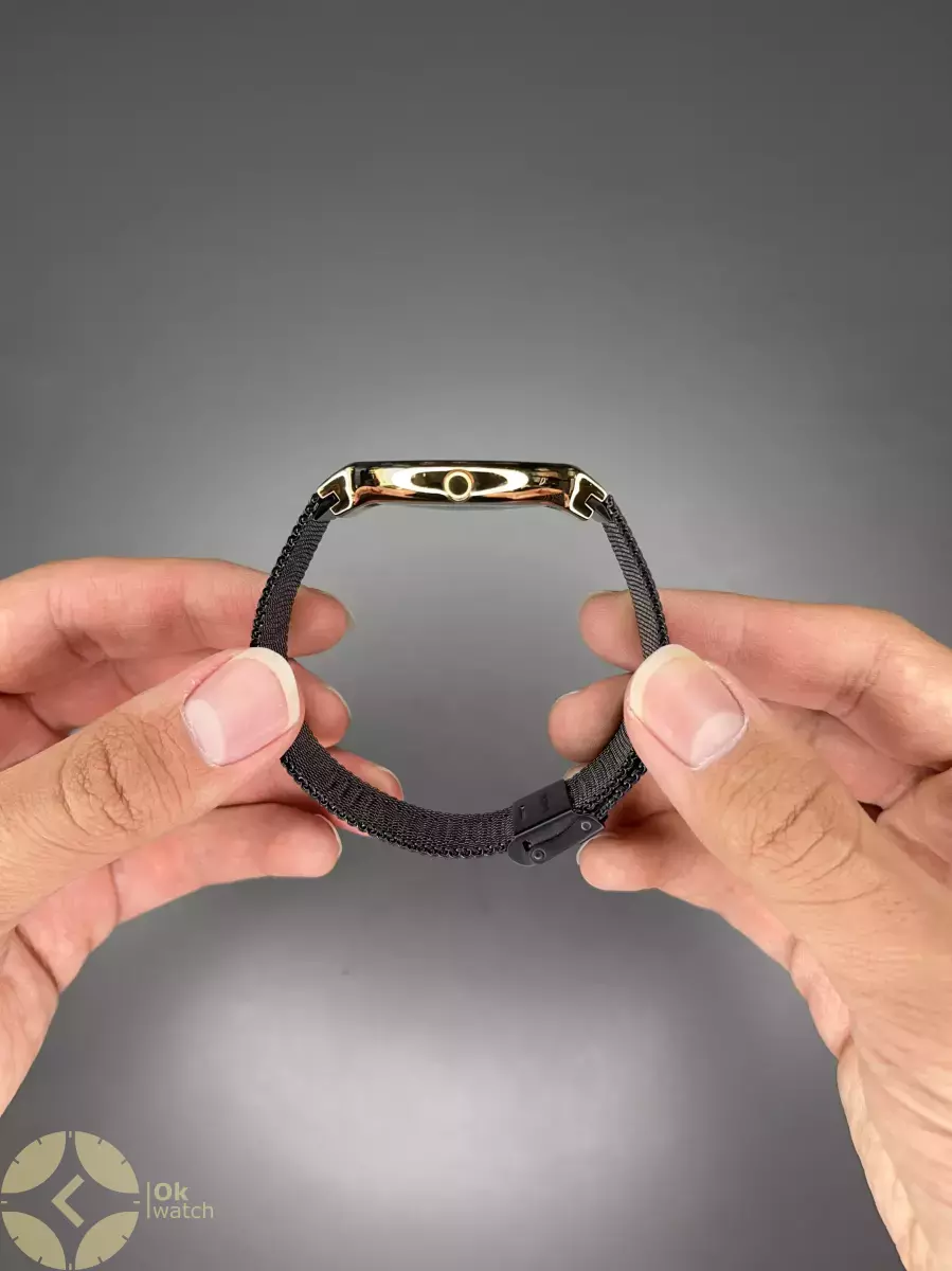 ساعت مچی برینگ بند حصیری مشکی صفحه مشکی Bering