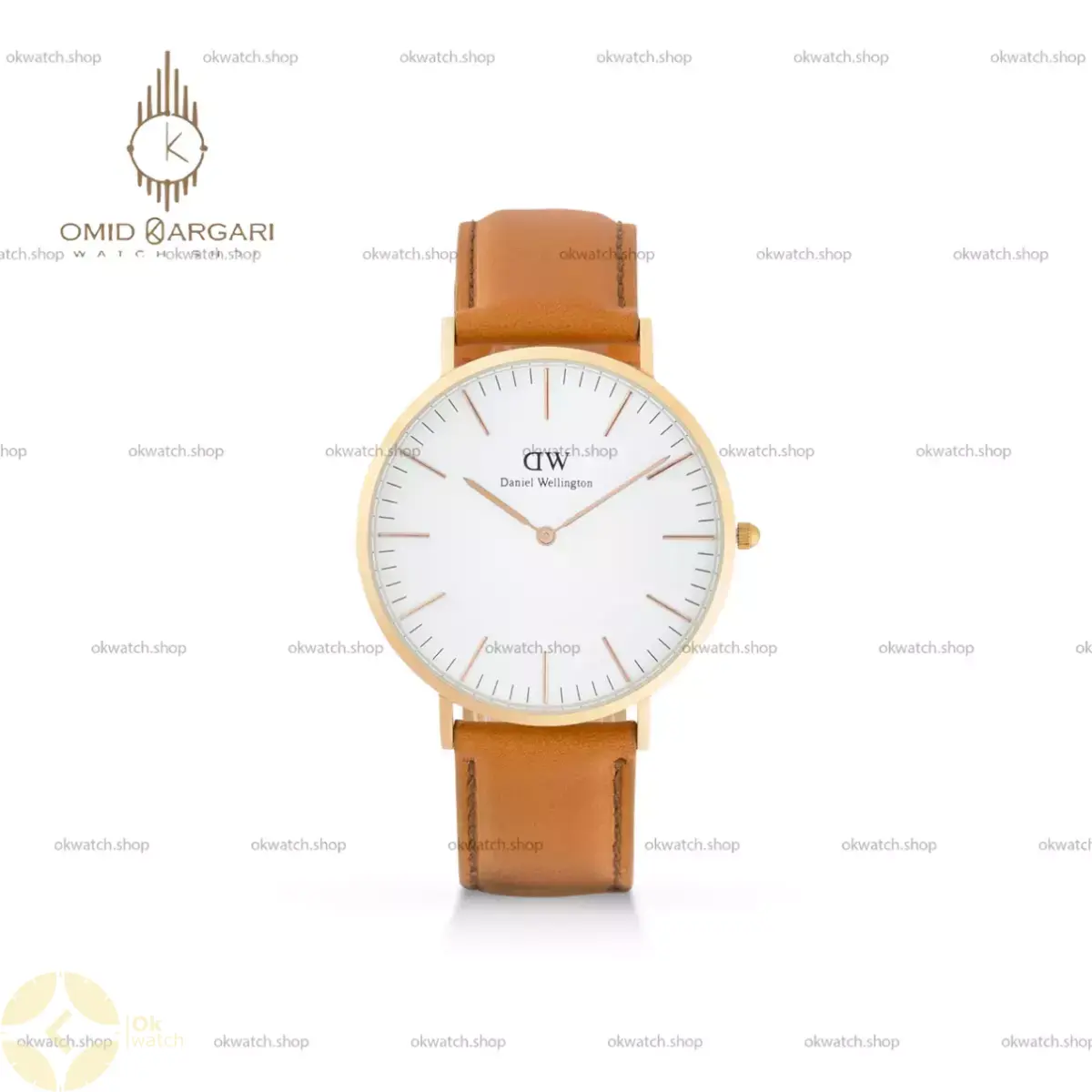 ساعت مچی دنیل ویلینگتون بند چرمی قهوه ای Daniel Wellington