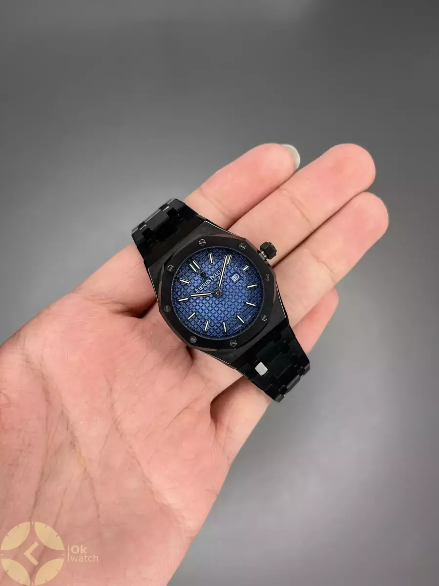 ساعت مچی اودمار پیگه بند مشکی صفحه سرمه ای Audemars Piguet