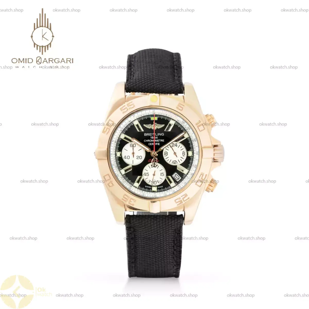 ساعت مچی برایتلینگ بند برزنتی مشکی Breitling
