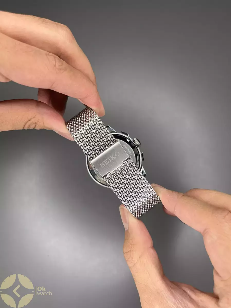 ساعت مچی سیکو فول دیت بند حصیری سیلور صفحه سفید Seiko VIP