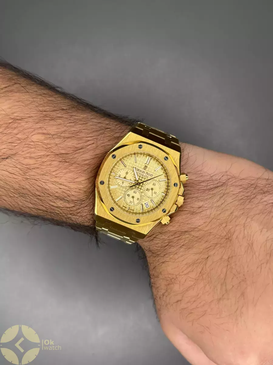 ساعت مچی اودمار پیگه کورنوگراف بند و صفحه طلایی Audemars Piguet