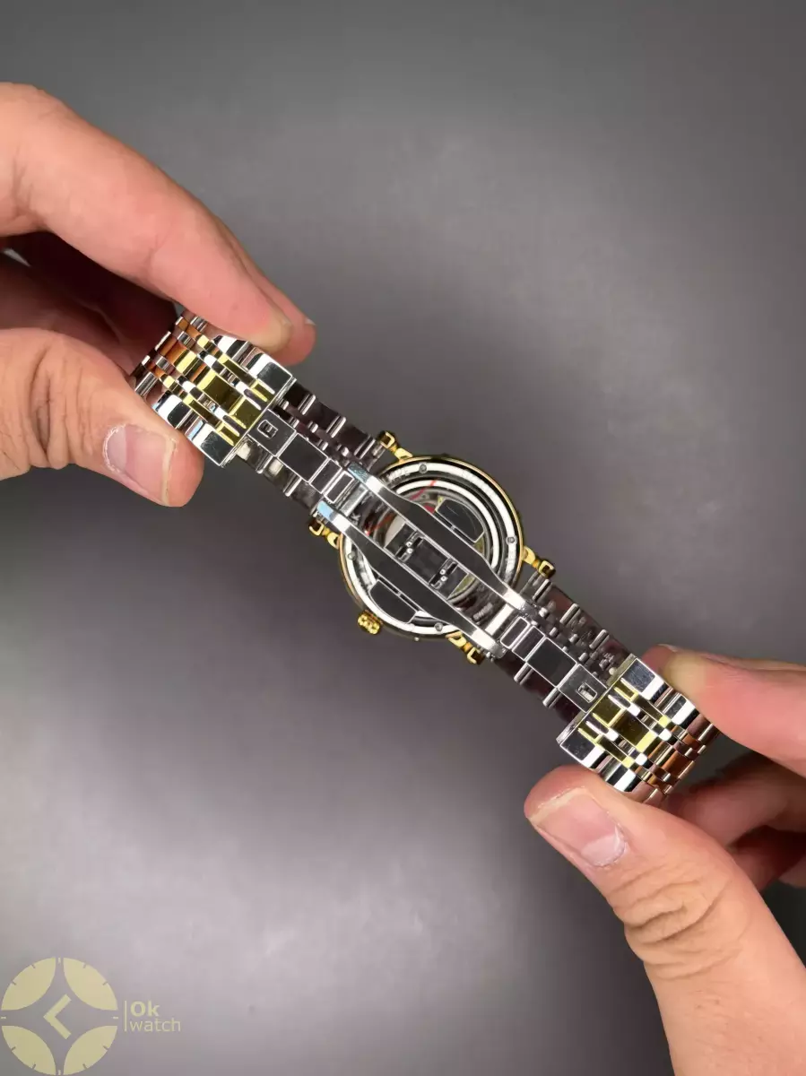 ساعت مچی پتک فیلیپ فول دیت سیلورطلایی صفحه آبی Patek Philippe