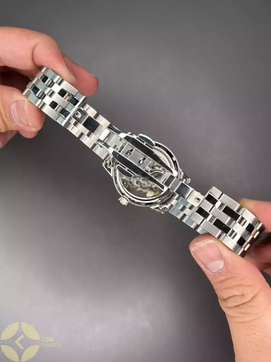 ساعت مچی پتک فیلیپ اوپن هارت بند سیلور صفحه مشکی Patek Philippe Tourbillon
