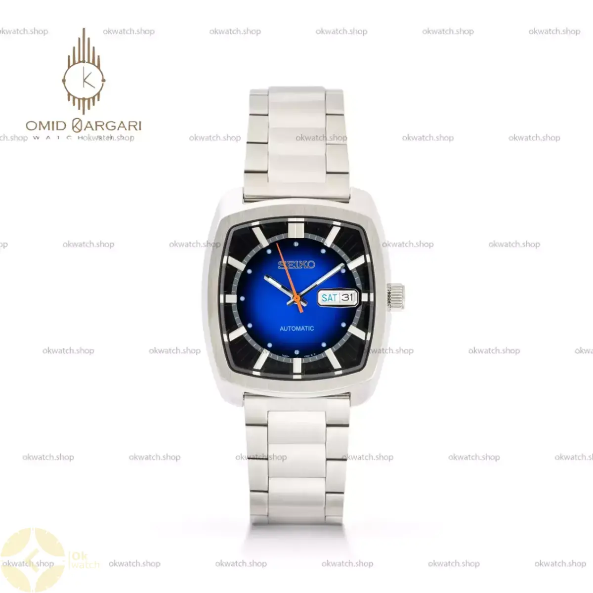 ساعت مچی سیکو دو تقویم بند سیلور صفحه آبی Seiko