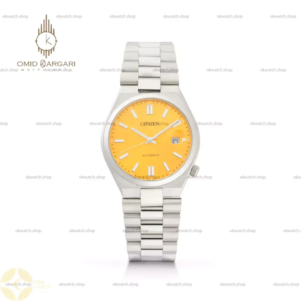 ساعت مچی سیتیزن سویوسا اتوماتیک صفحه خردلی Citizen Tsuyosa NJ0151-88Z
