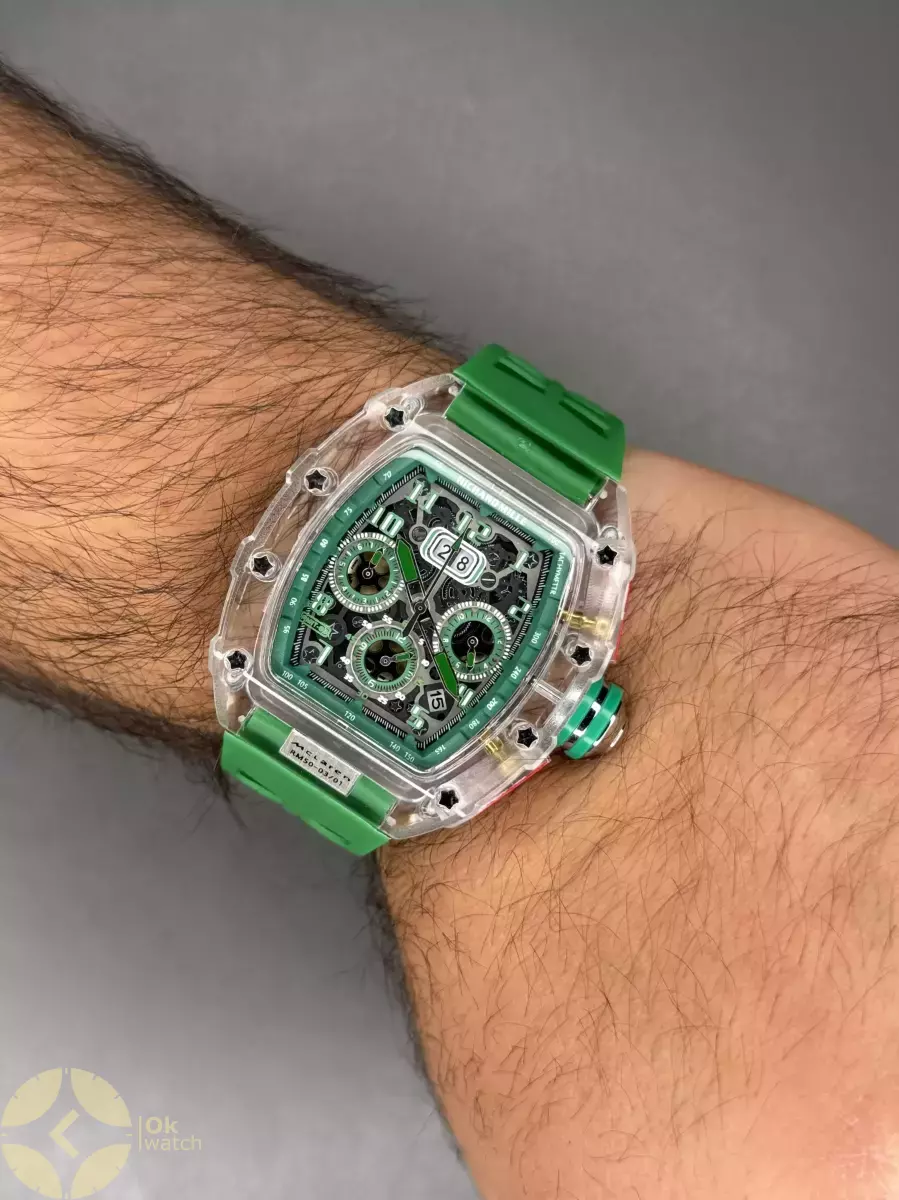 ساعت مچی ریچارد میل کورنوگراف قاب پلاستیکی سبز Richard Mille