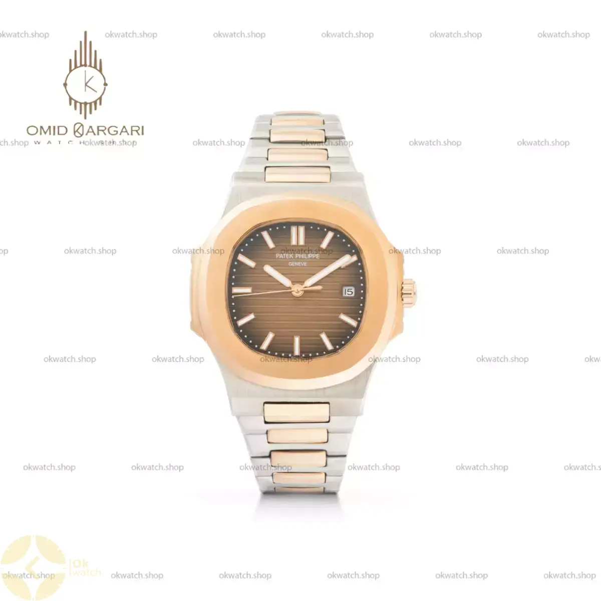 ساعت مچی پتک فیلیپ ناتیلوس رزگلد صفحه شکلاتی Patek Philippe Nautilus