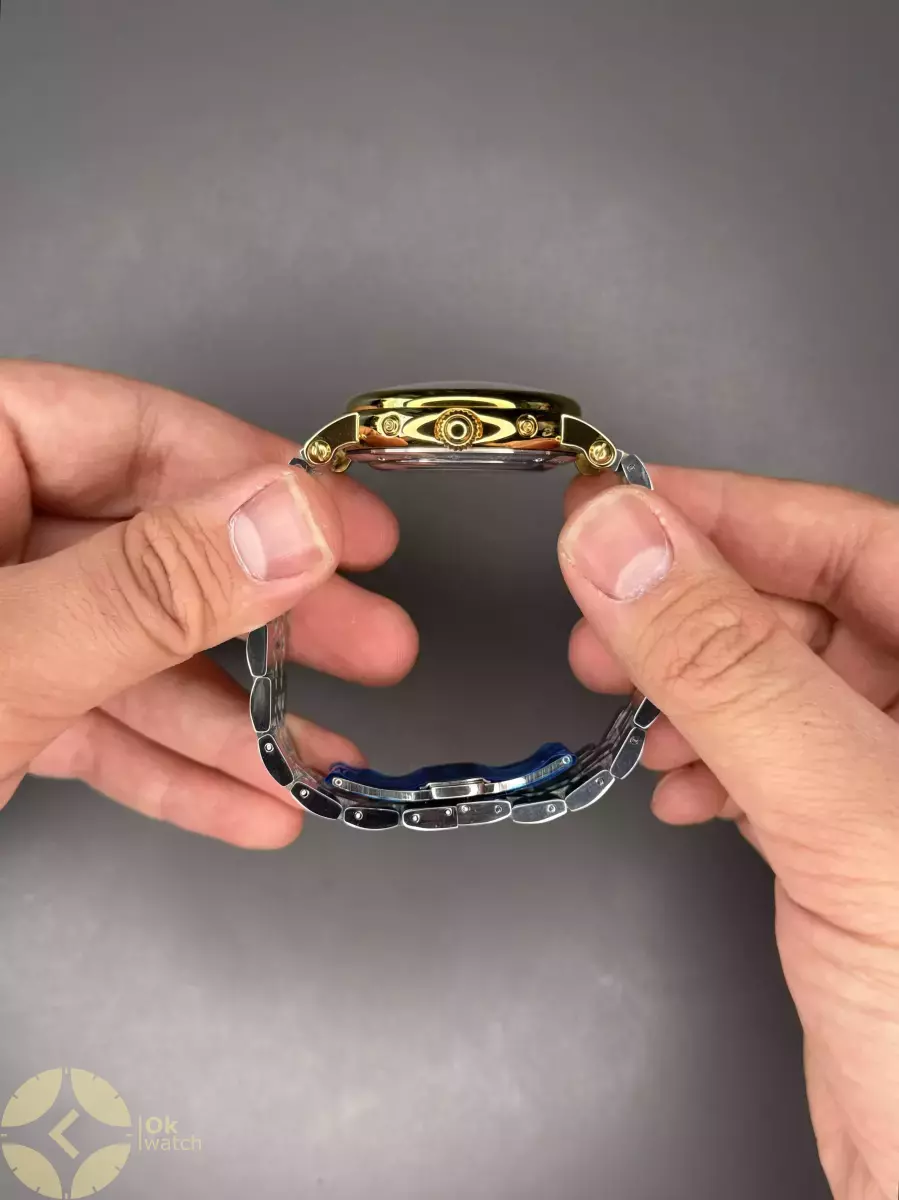 ساعت مچی پتک فیلیپ فول سیلورطلایی صفحه مشکی Patek Philippe