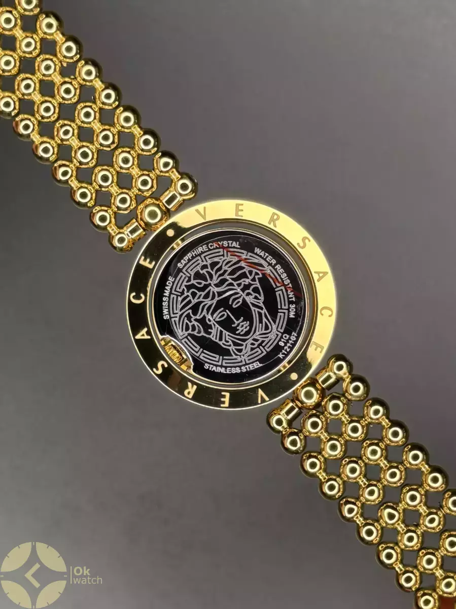 ساعت مچی ورساچه قاب چرخشی صفحه مشکی Versace