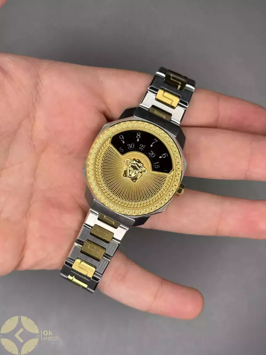ساعت مچی ورساچه سیلورطلایی صفحه مشکی Versace Dylos