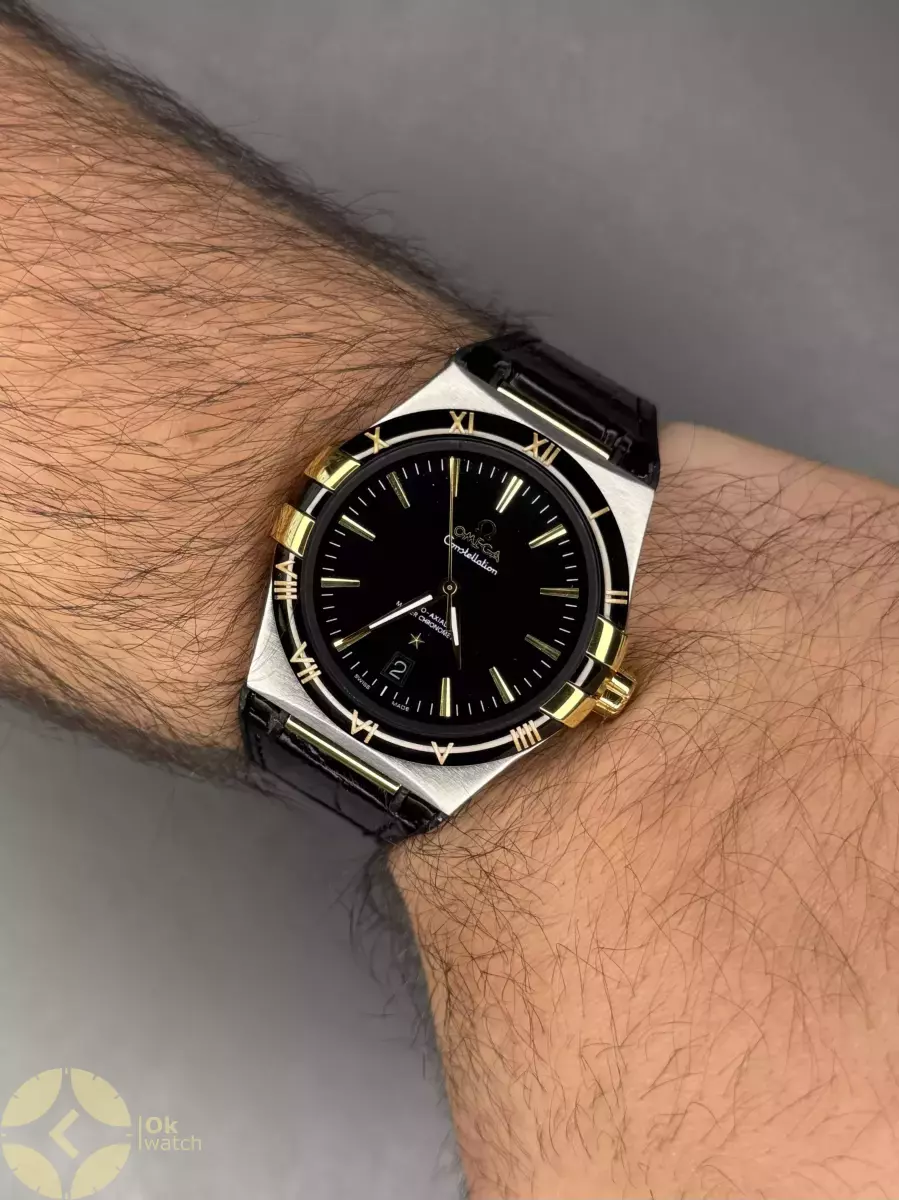 ساعت مچی امگا کانستلیشن قاب سیلور صفحه مشکی Omega Constellation