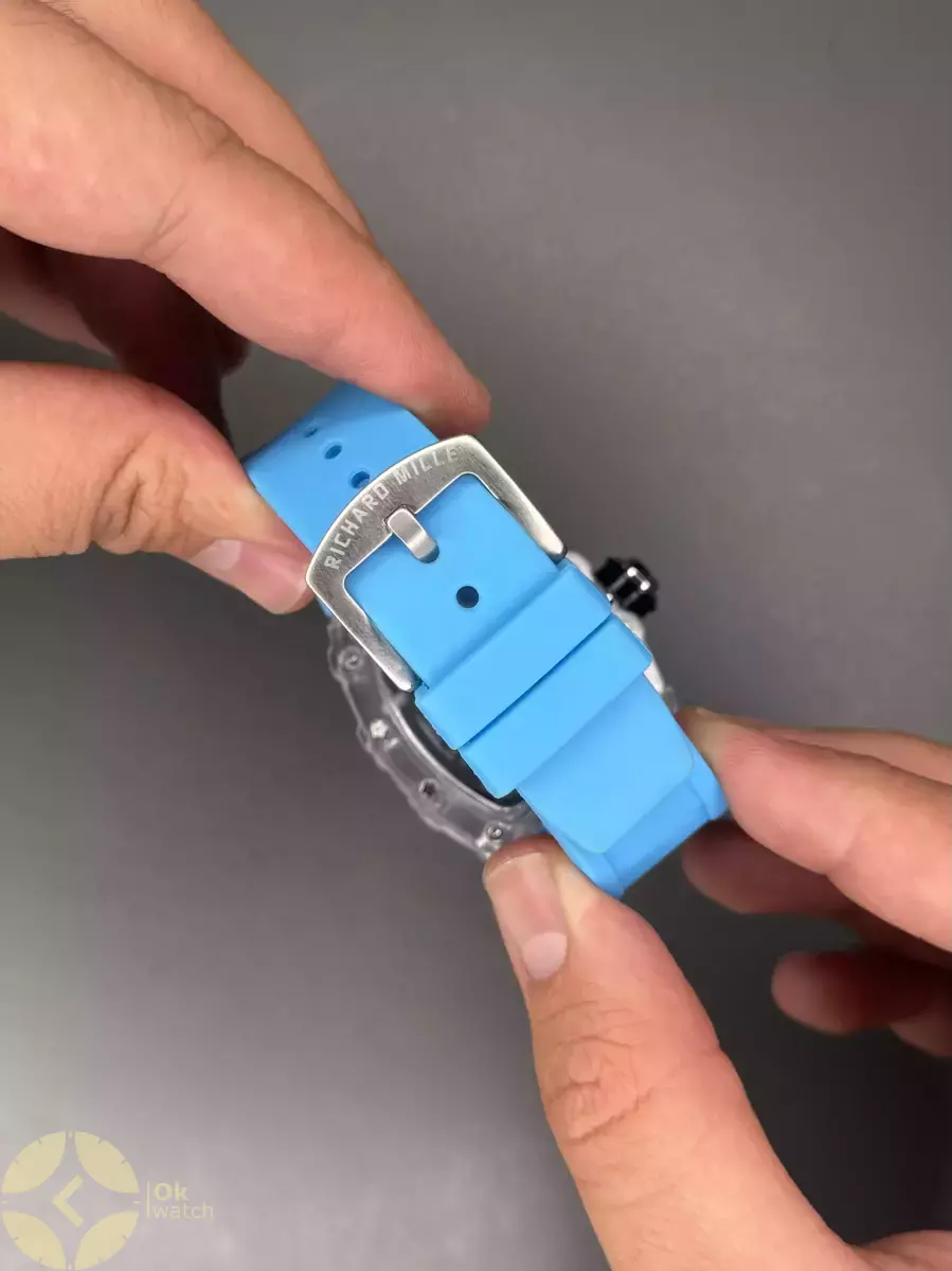 ساعت مچی ریچارد میل صفحه اسکلتون بند رابر آبی Richard Mille
