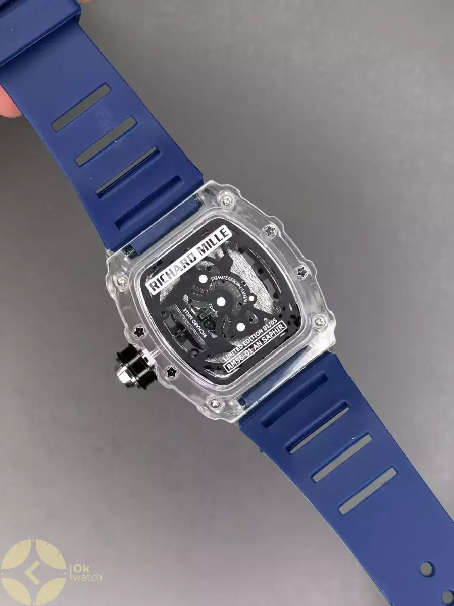 ساعت مچی ریچارد میل صفحه اسکلتون بند رابر سرمه ای Richard Mille