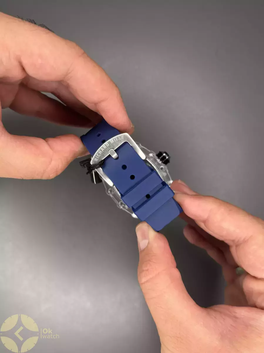 ساعت مچی ریچارد میل صفحه اسکلتون بند رابر سرمه ای Richard Mille