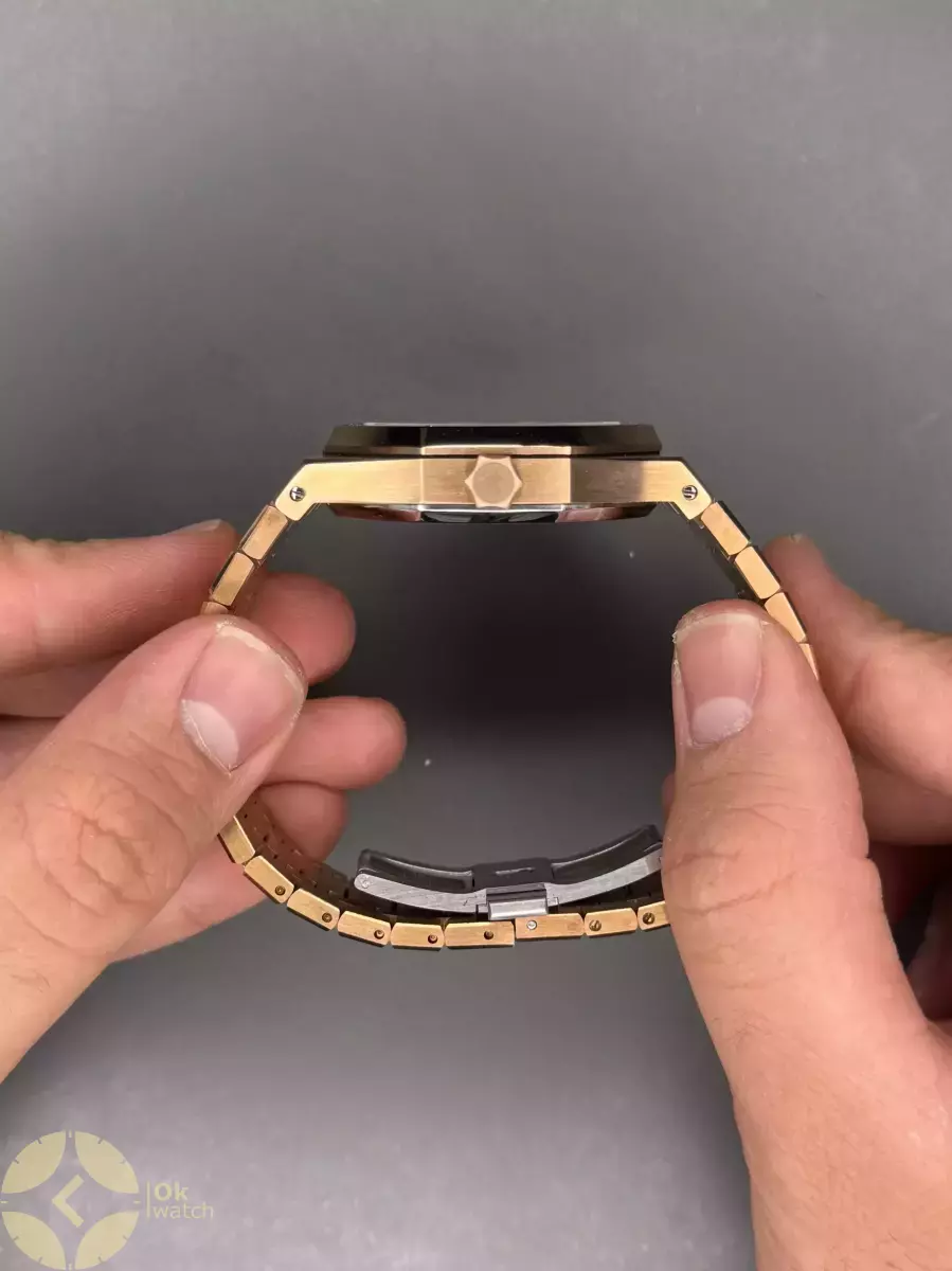 ساعت مچی اودمار پیگه باتری بند رزگلد صفحه طوسی Audemars Piguet