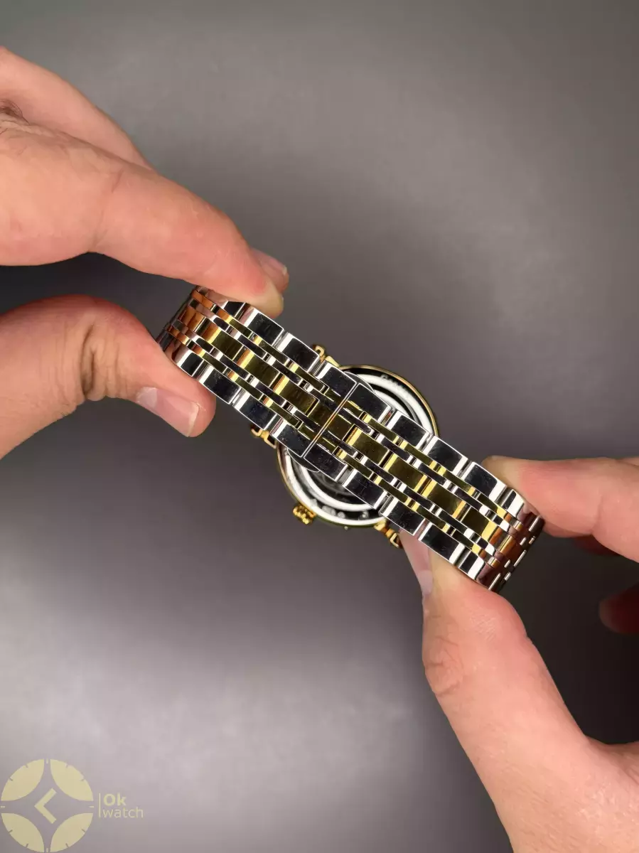 ساعت مچی پتک فیلیپ فول دیت سیلورطلایی صفحه سفید Patek Philippe