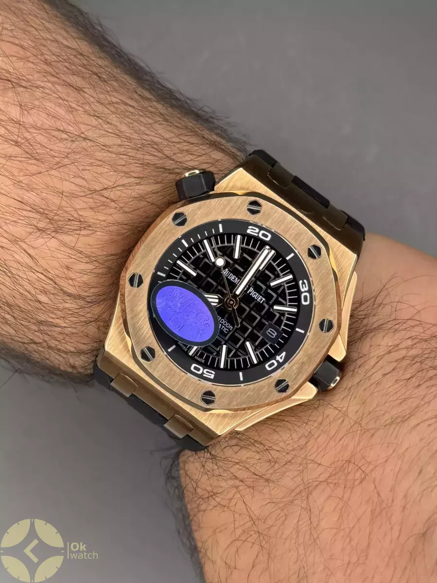 ساعت مچی اودمار پیگه افشور بند مشکی قاب رزگلد Audemars Piguet Offshore