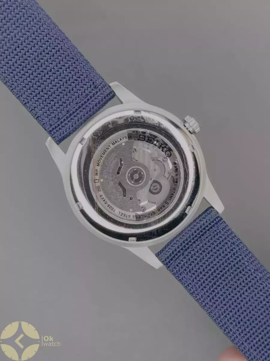 ساعت مچی سیکو خلبانی آبی بند برزنتی Seiko