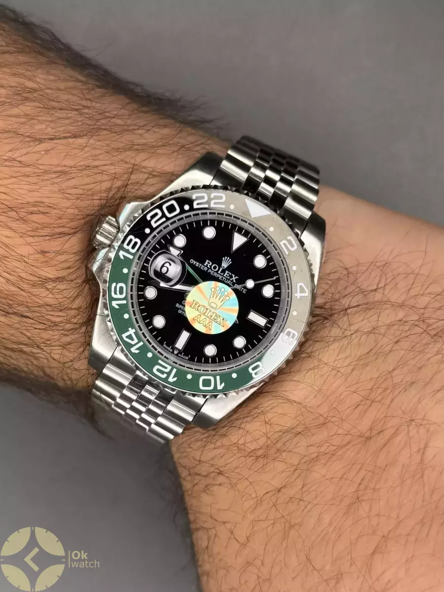 ساعت مچی رولکس جی ام تی مستر اتوماتیک بند سیلور صفحه مشکی Rolex Submariner