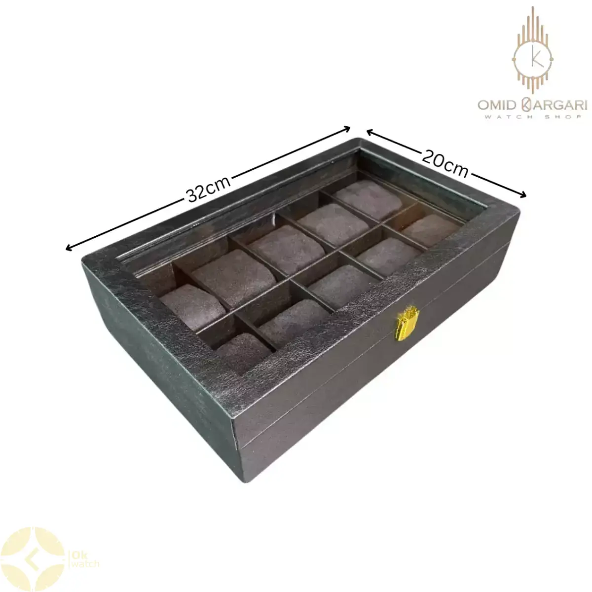 جعبه ده تایی چوبی داخل مشکی Watch Box