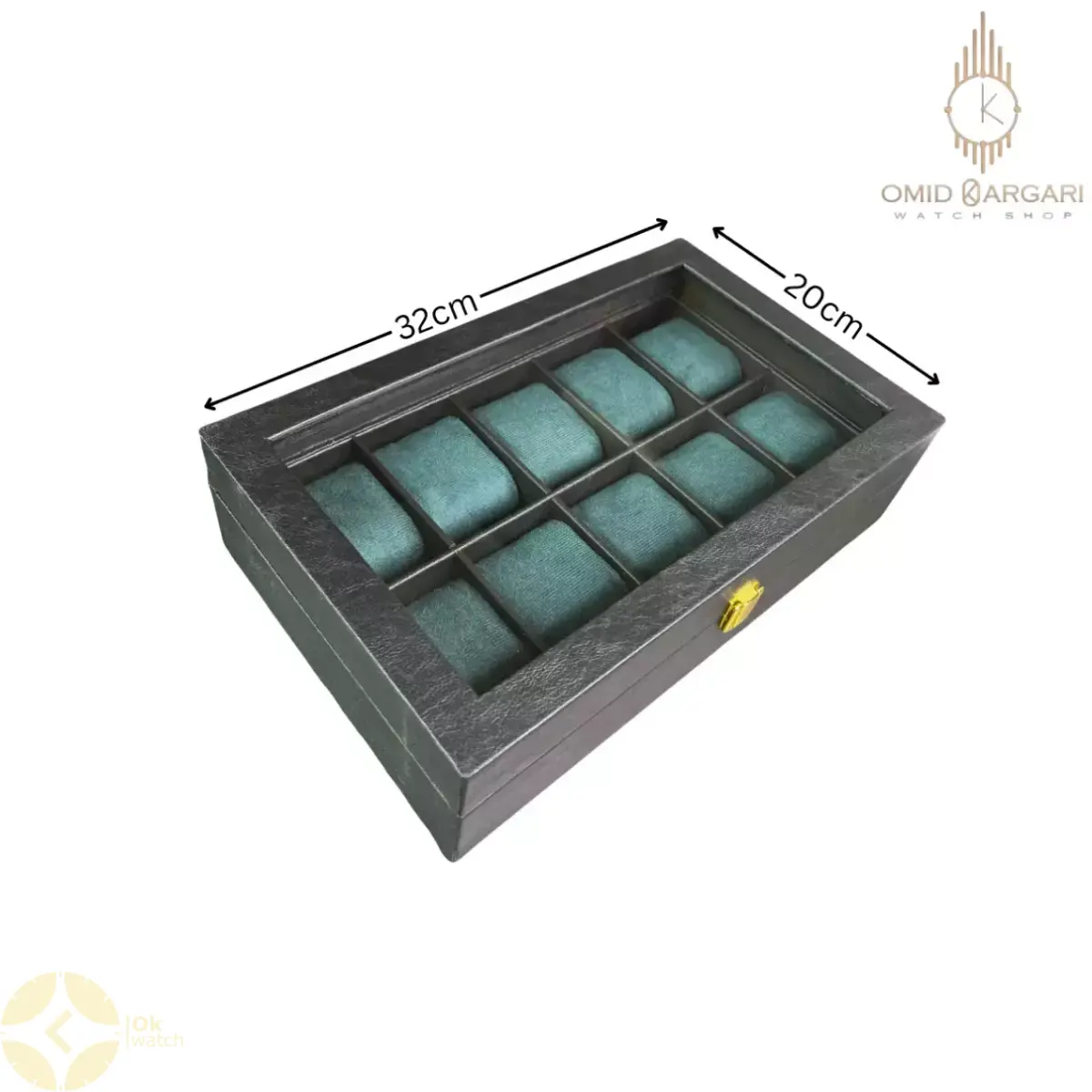 جعبه ده تایی چوبی داخل سبز Watch Box