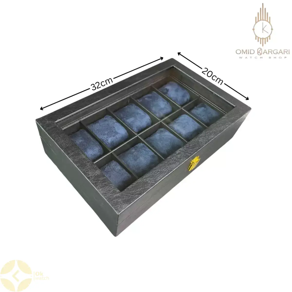 جعبه ده تایی چوبی داخل آبی Watch Box
