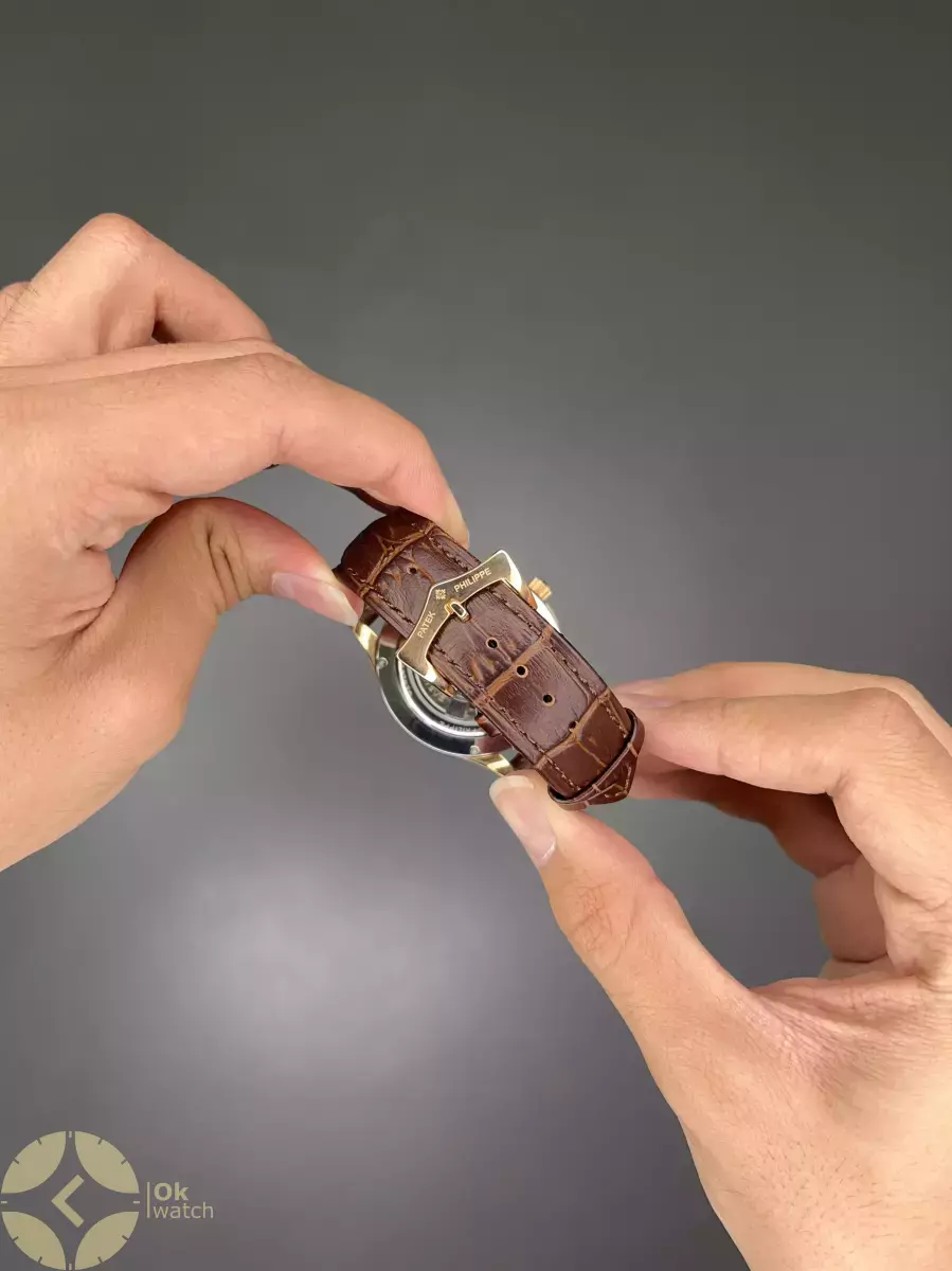 ساعت مچی پتک فیلیپ اتوماتیک قهوه ای صفحه سفید Patek Philippe