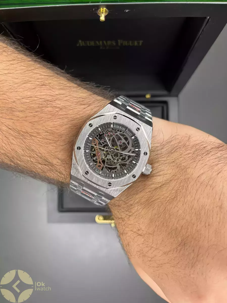 ساعت مچی اودمار پیگه اسکلتون بند سیلور Audemars Piguet