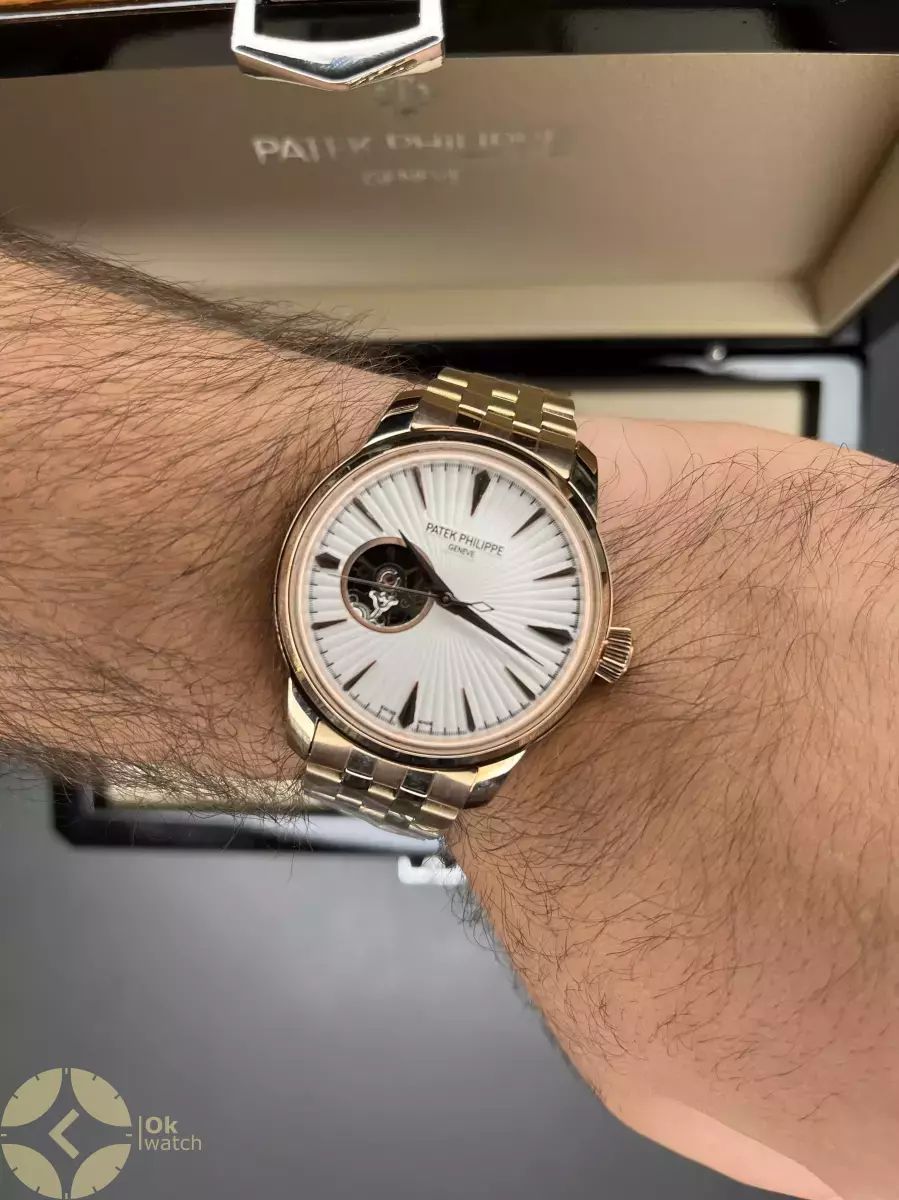 ساعت مچی پتک فیلیپ اوپن هارت رزگلد صفحه سفید Patek Philippe Tourbillon