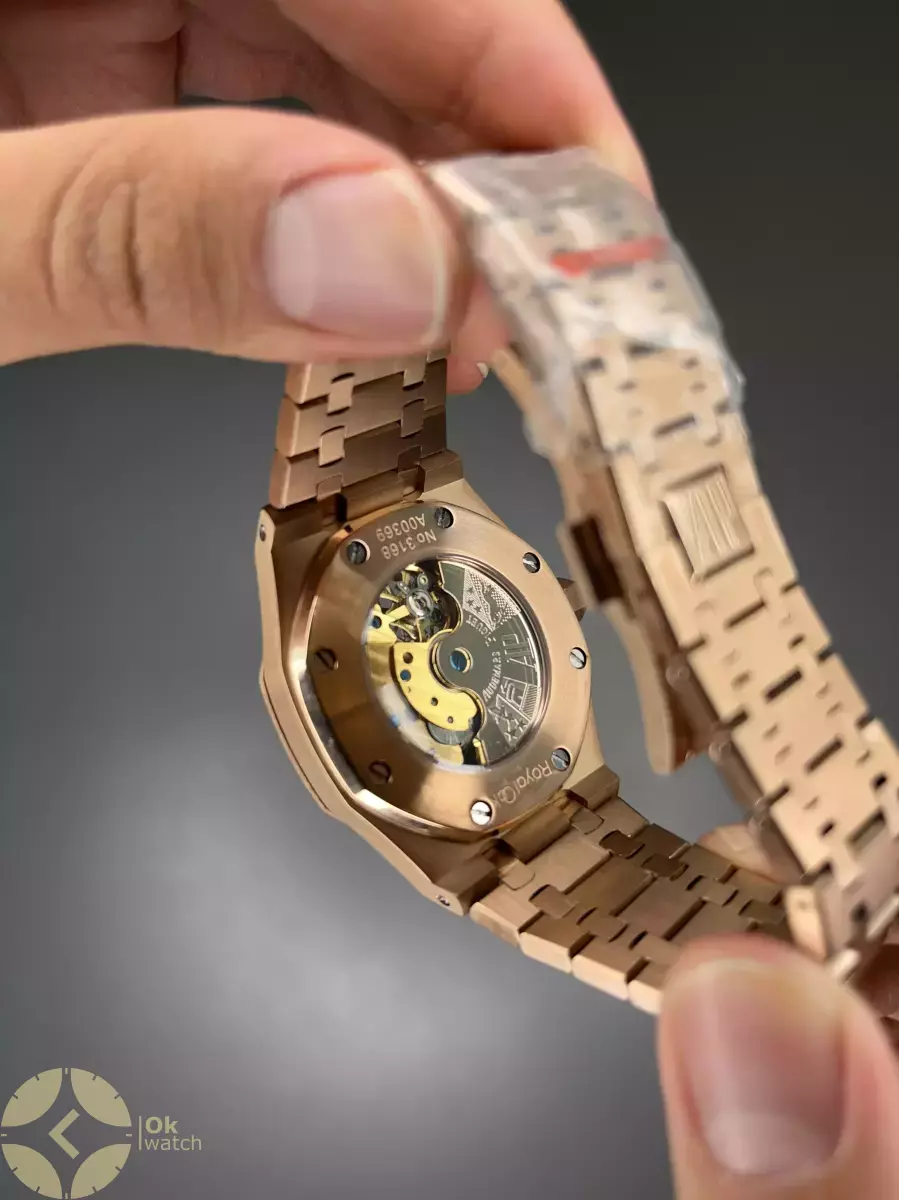 ساعت مچی اودمار پیگه اوپن هارت قاب شنی رزگلد صفحه سبز Audemars Piguet