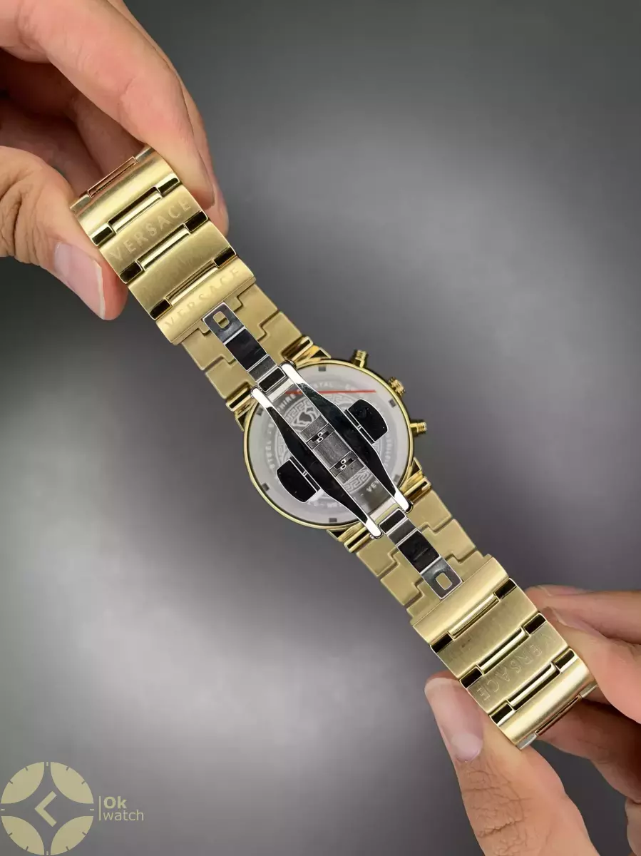 ساعت مچی ورساچه کورنوگراف طلایی صفحه سبز Versace Greca