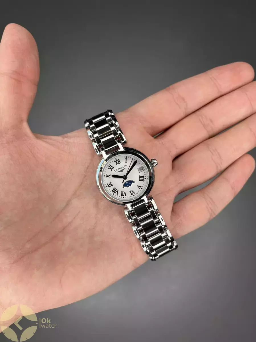 ساعت مچی لونژین سیلور صفحه سفید اعداد یونانی Longines