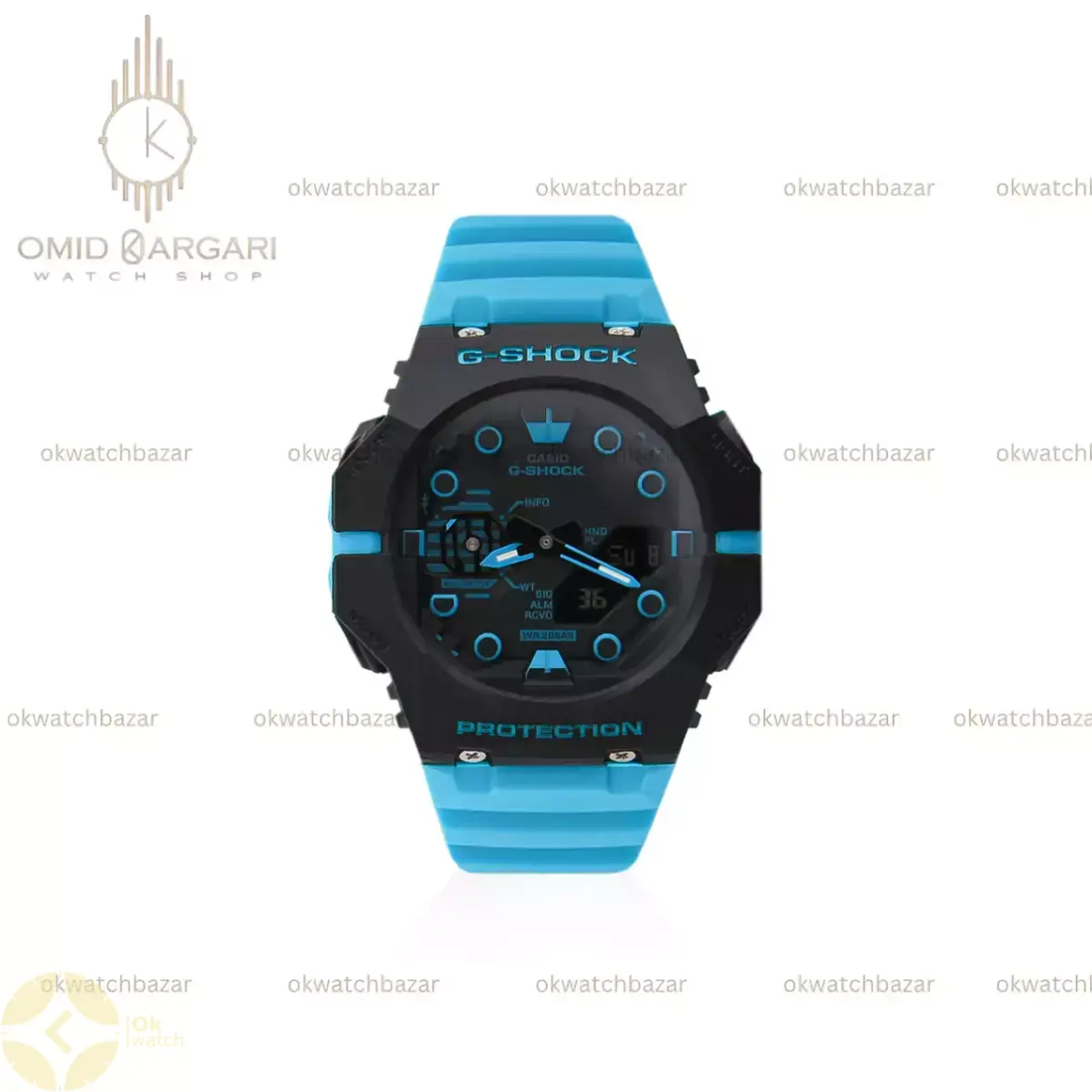 ساعت مچی کاسیو جی-شاک بند آبی Casio G-Shock B001