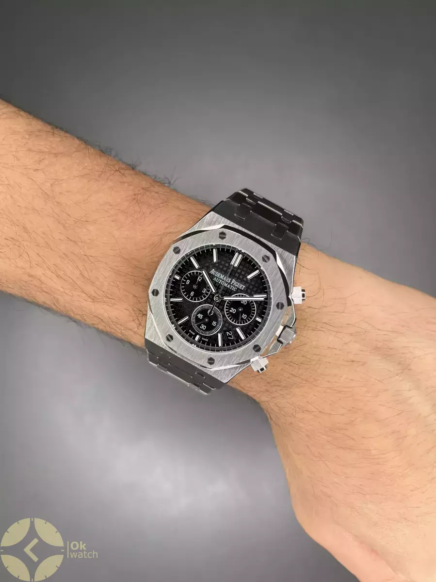 ساعت مچی اودمار پیگه کورنوگراف سیلور صفحه مشکی Audemars Piguet