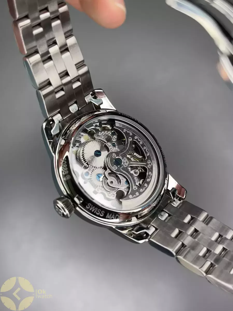 ساعت مچی پتک فیلیپ اوپن هارت بند سیلور صفحه سرمه ای Patek Philippe Tourbillon