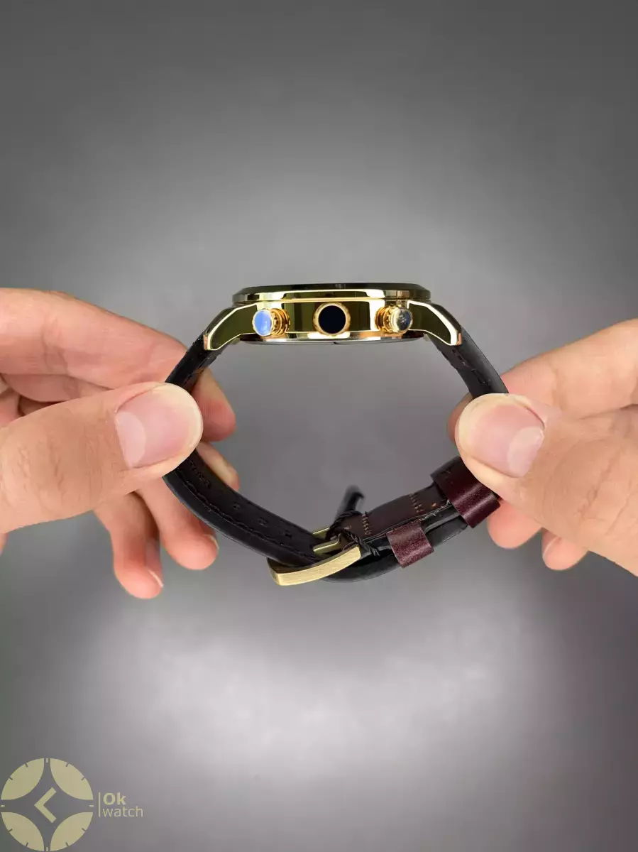 ساعت مچی سیکو فول دیت چرمی قهوه ای صفحه مشکی seiko